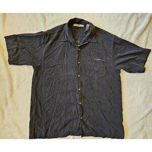 Tommy Bahama Shirt L Side Pocket C.F.O. Silk Embroidered Pool Rack Billiards